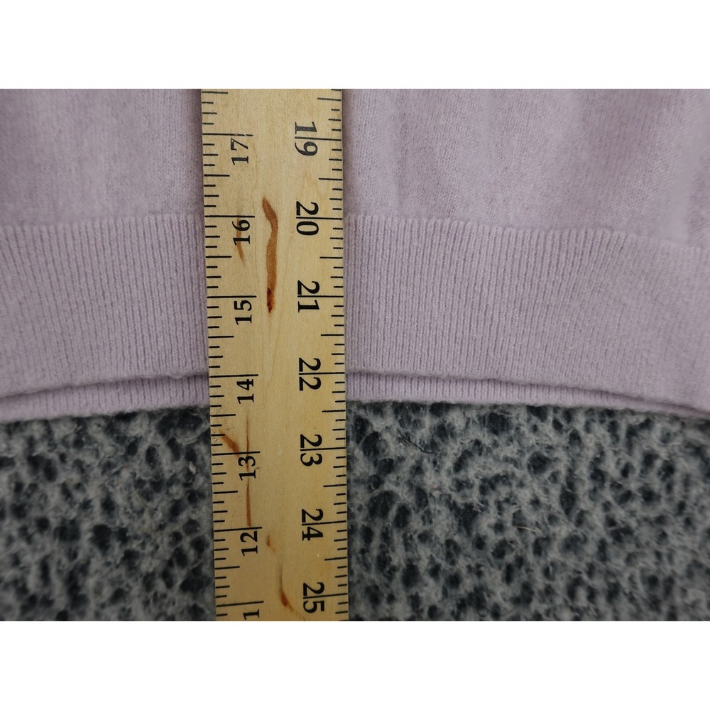 Naadam Polo Sweater Womens Small Lilac 100% Cashmere V-Neck Long Sleeve - Picture 4 of 8